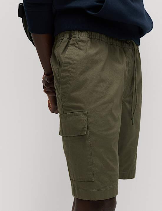 Elasticated Waist Ripstop Cargo Shorts