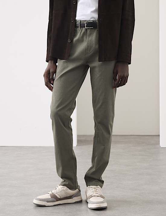 Slim Fit Performance Twill 5 Pocket Trousers