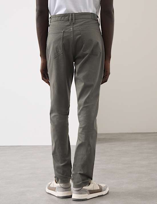 Slim Fit Performance Twill 5 Pocket Trousers