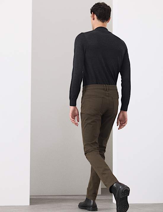 Slim Fit Performance Twill 5 Pocket Trousers