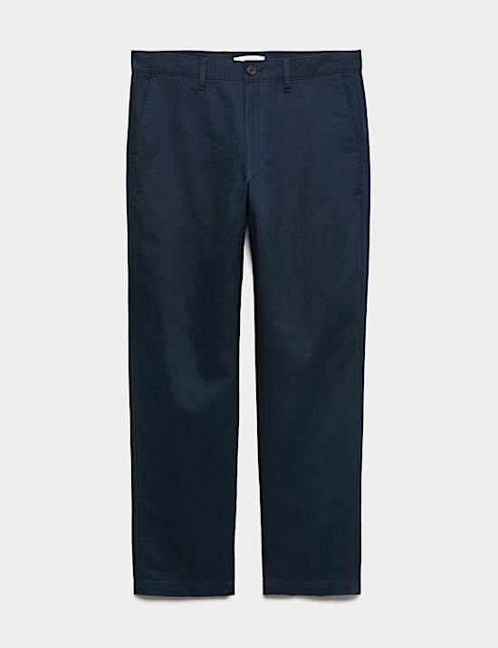 Regular Fit Cotton Linen Blend Chinos