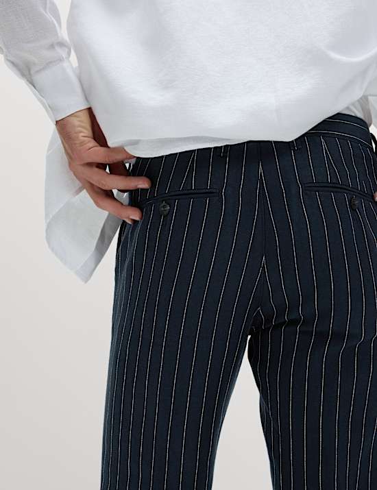 Regular Fit Cotton Linen Blend Chinos