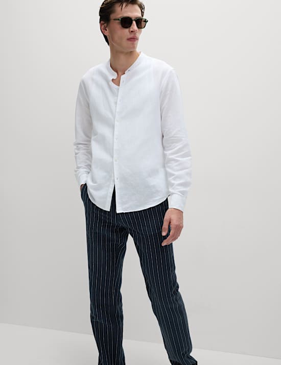 Regular Fit Cotton Linen Blend Chinos