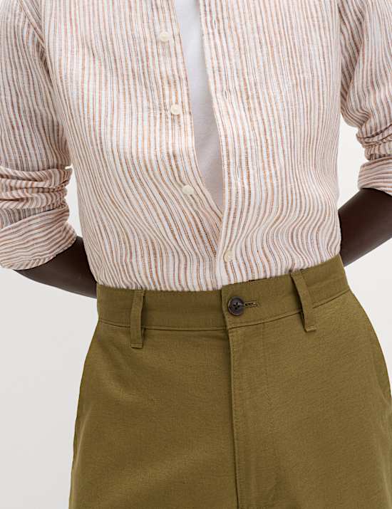 Regular Fit Cotton Linen Blend Chinos