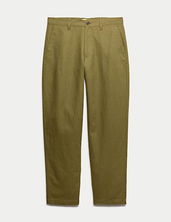 Regular Fit Cotton Linen Blend Chinos