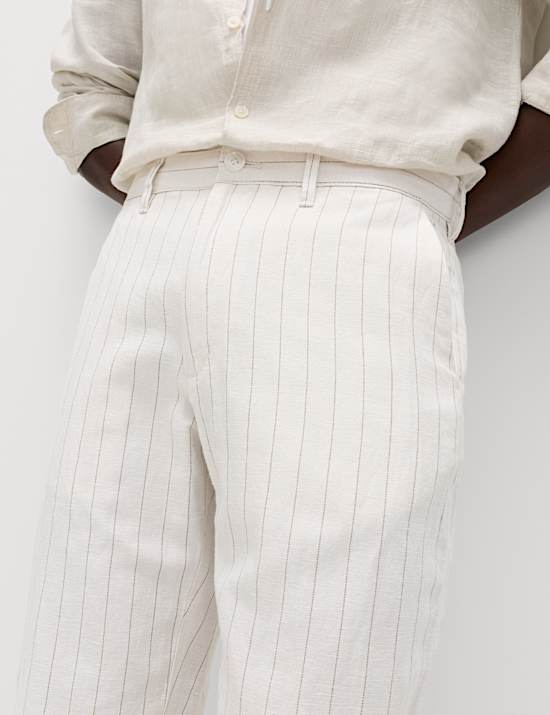 Regular Fit Cotton Linen Blend Chinos