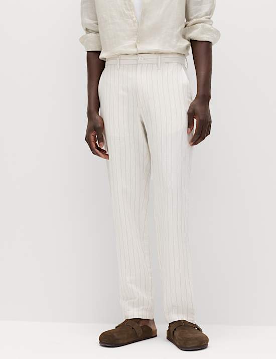 Regular Fit Cotton Linen Blend Chinos