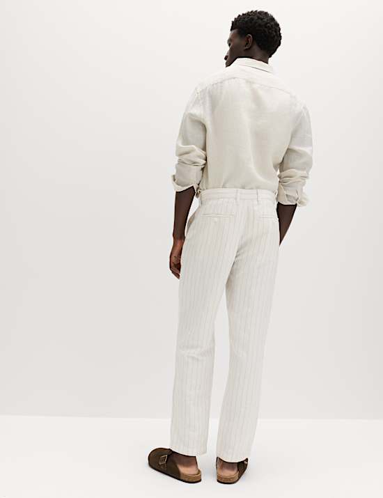 Regular Fit Cotton Linen Blend Chinos