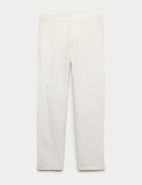 Regular Fit Cotton Linen Blend Chinos