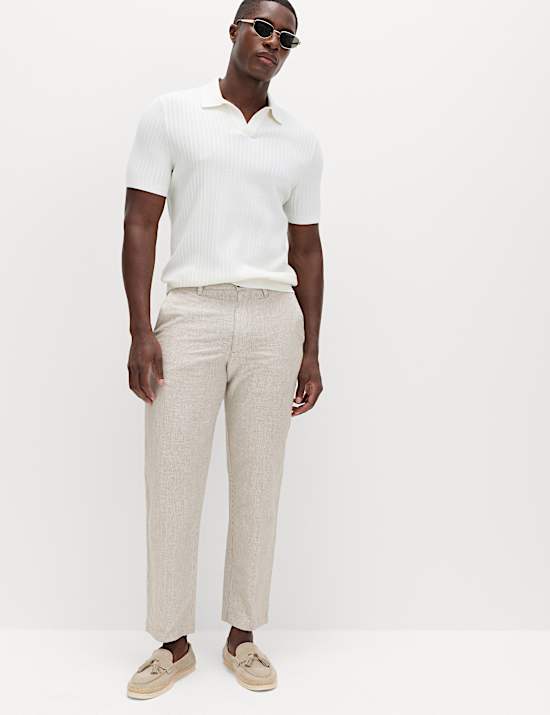 Regular Fit Linen Blend Chinos