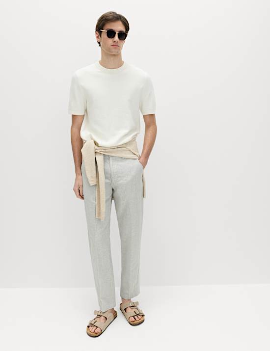 Regular Fit Cotton Linen Blend Chinos