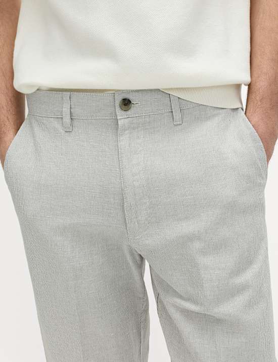 Regular Fit Cotton Linen Blend Chinos