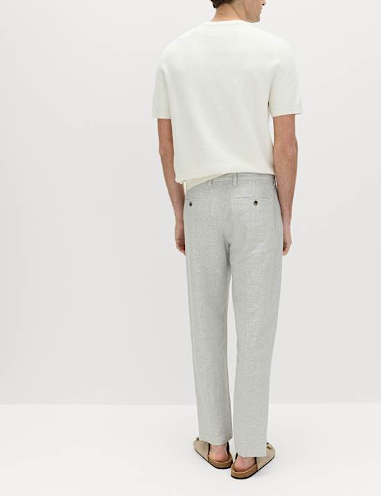 Regular Fit Cotton Linen Blend Chinos