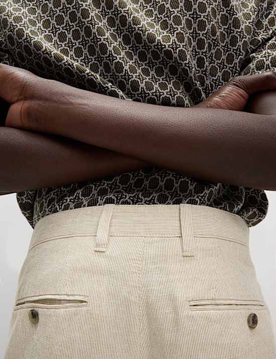 Regular Fit Cotton Linen Blend Chinos