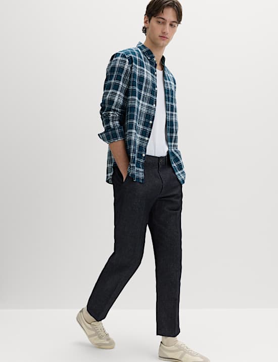 Regular Fit Cotton Linen Blend Chinos