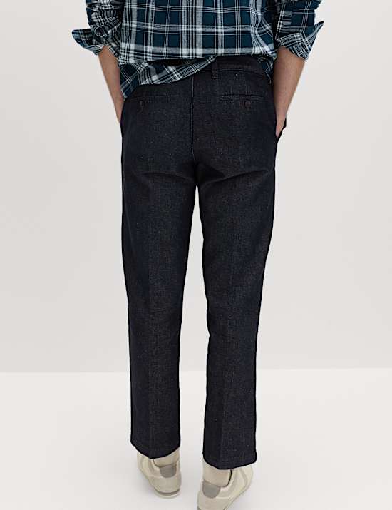 Regular Fit Cotton Linen Blend Chinos