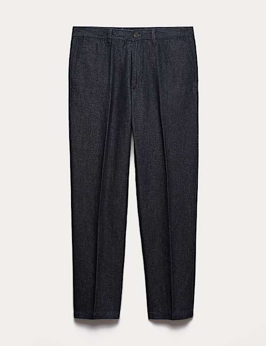 Regular Fit Cotton Linen Blend Chinos