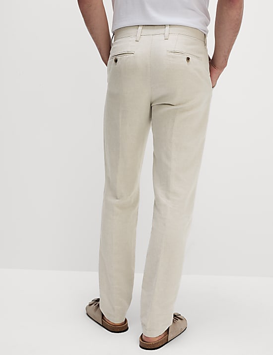 Regular Fit Cotton Linen Blend Chinos