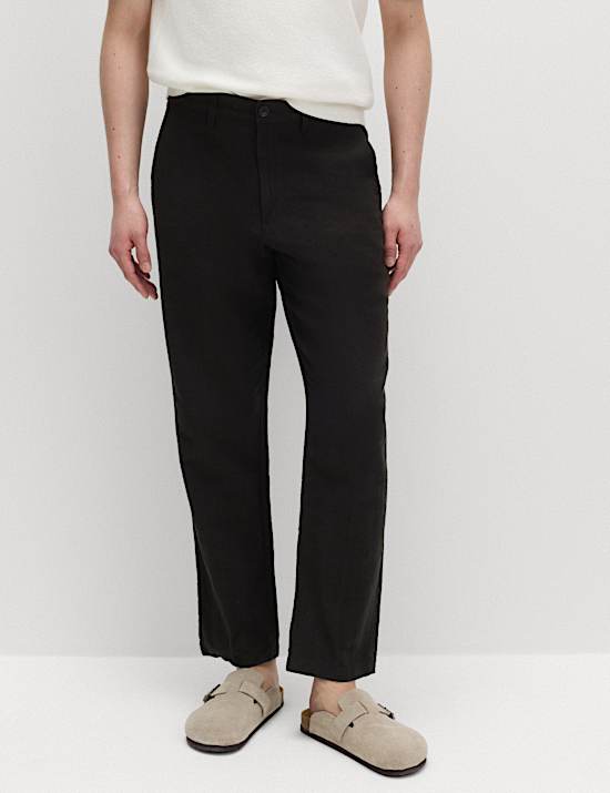 Regular Fit Linen Blend Chinos