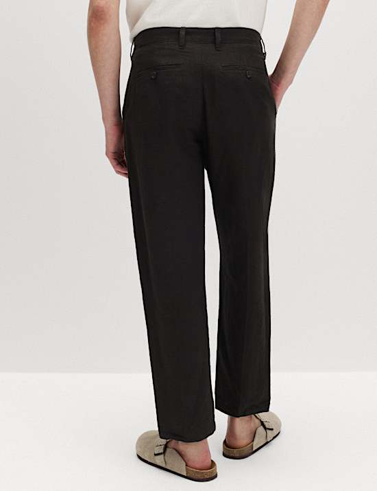 Regular Fit Linen Blend Chinos