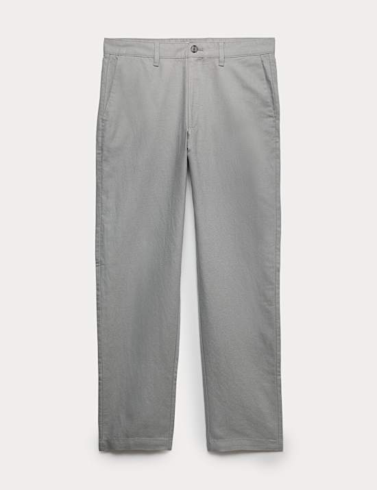 Regular Fit Cotton Linen Blend Chinos