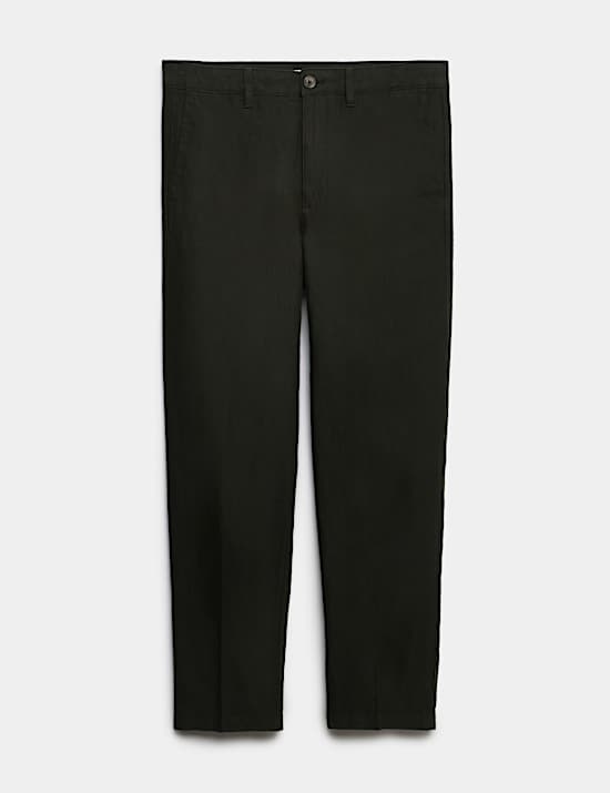 Chinos de corte est&aacute;ndar en mezcla de lino