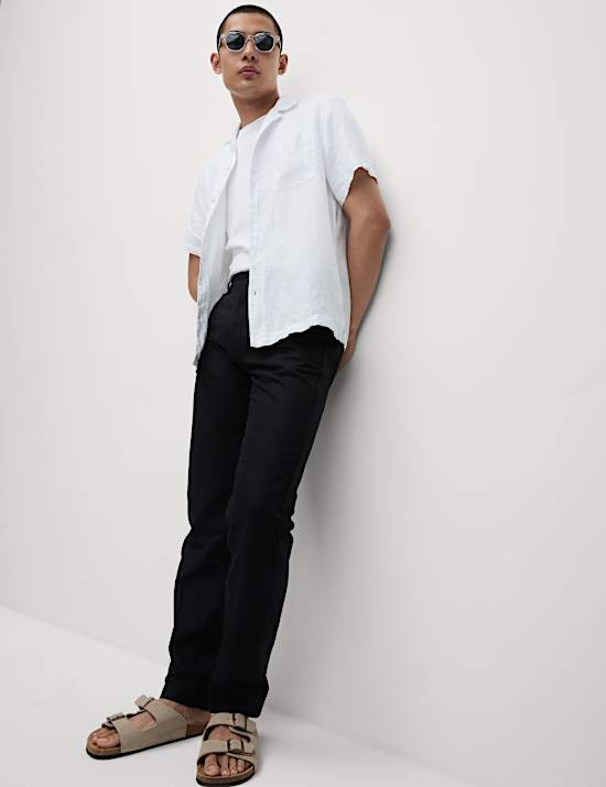 Regular Fit Linen Blend Chinos