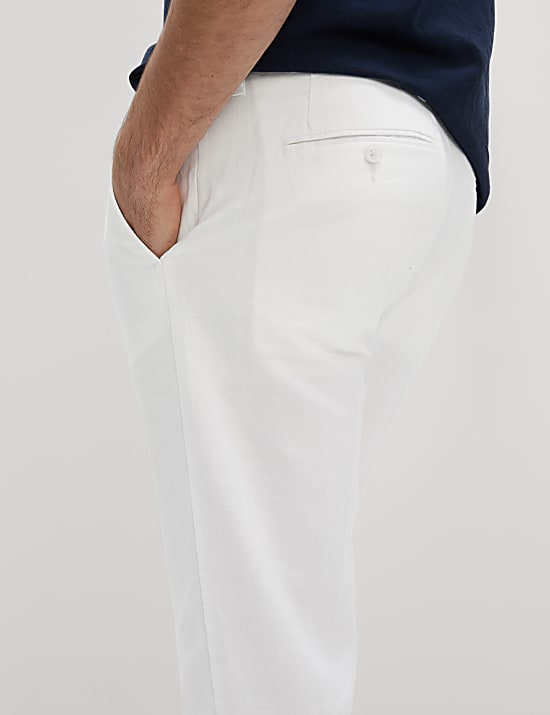 Regular Fit Cotton Linen Blend Chinos