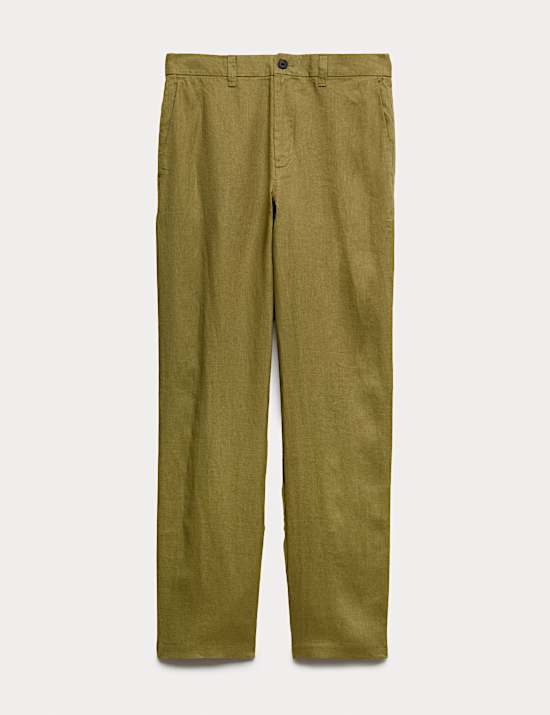 Pure Linen Half- Elasticated Waist Trousers