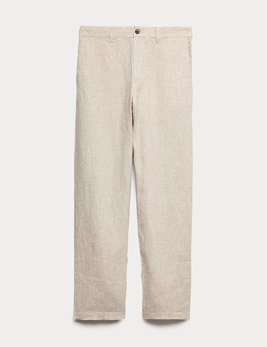 Pure Linen Half- Elasticated Waist Trousers