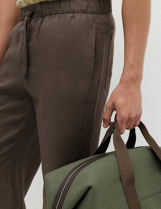 Loose Fit Pure Linen Elasticated Waist Trousers