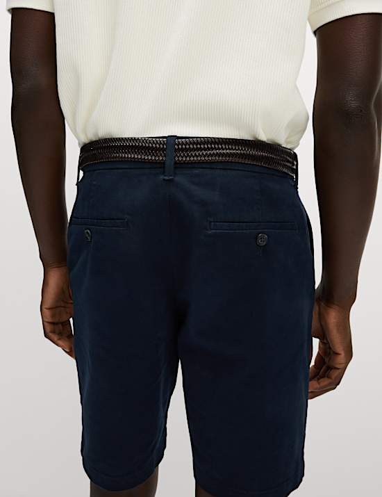 Pack de 2 chinos cortos elásticos de corte estándar