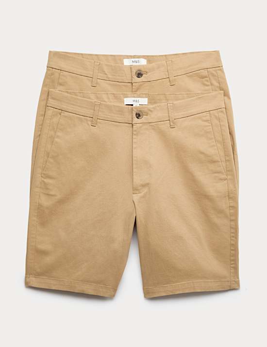 2pk Slim Fit Stretch Chino Shorts