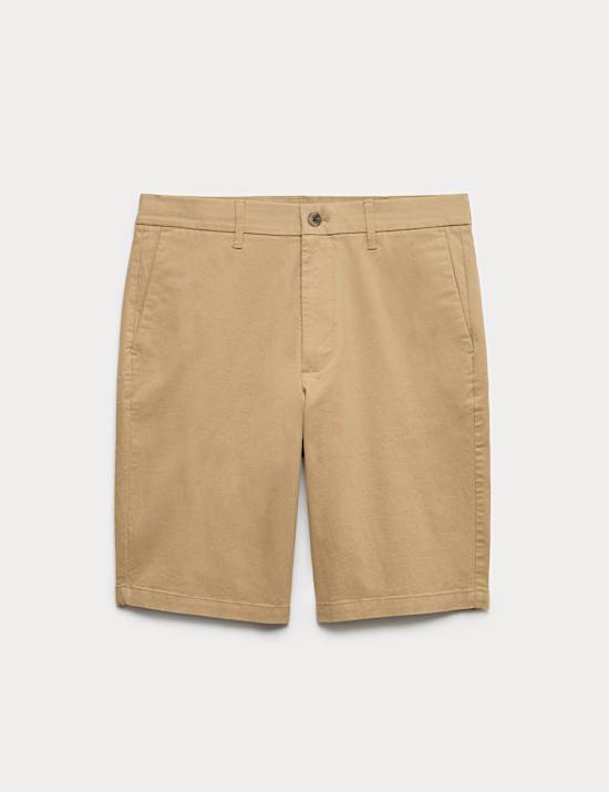 מכנסי צ'ינו קצרים מבד נמתח בגזרה משוחררת