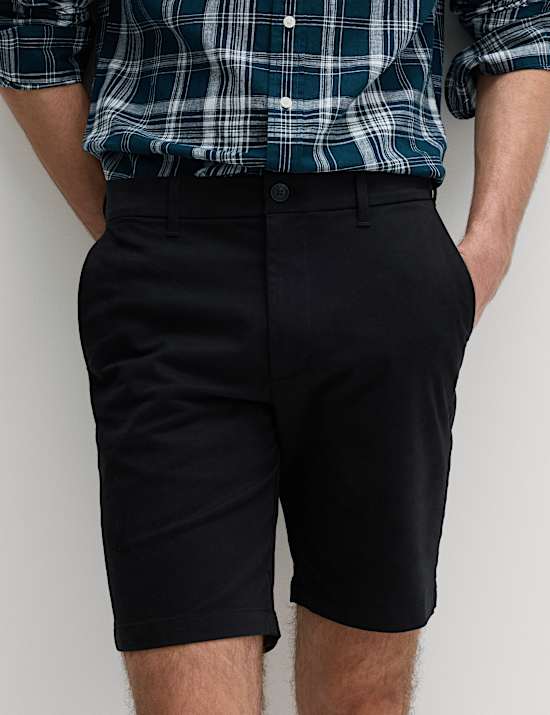 Regular-fit chinoshort met stretch