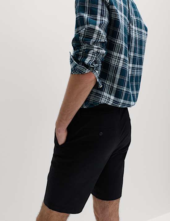 Regular-fit chinoshort met stretch