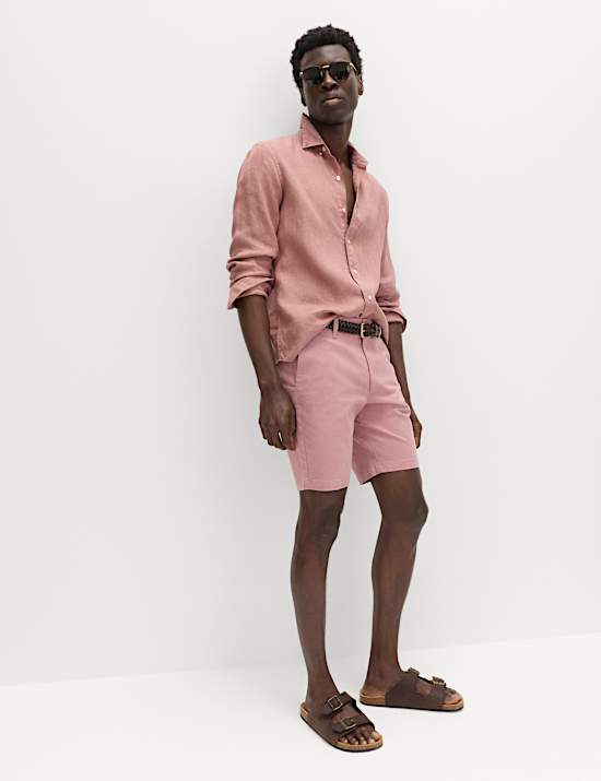 Pantalones cortos chinos de corte estrecho el&aacute;sticos