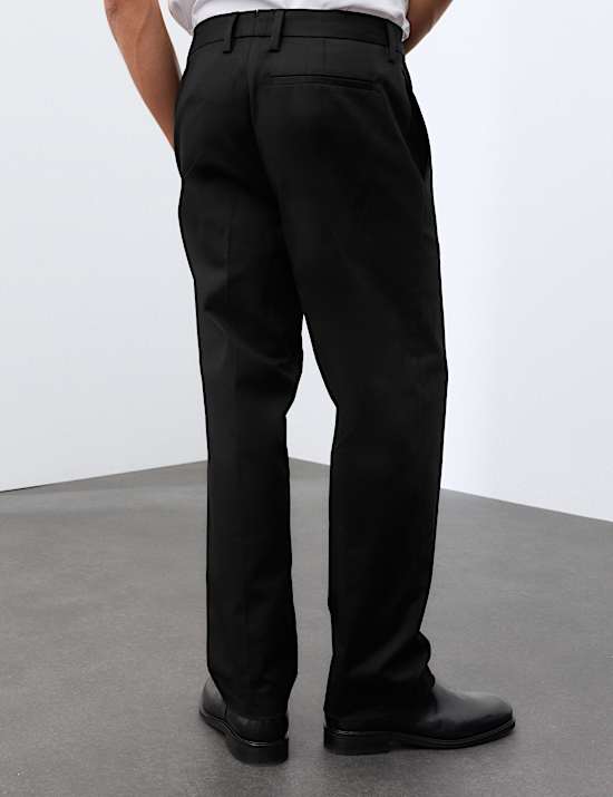 Cotton Rich Pleat Front Tapered Trousers