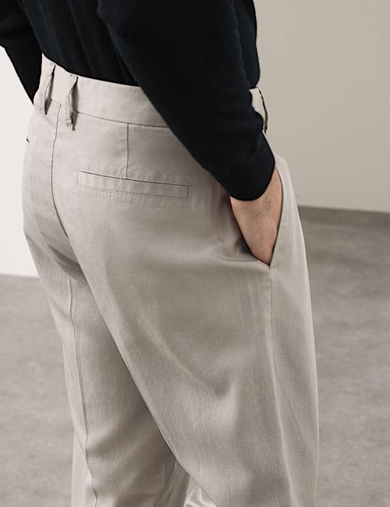 Tapered Fit Lyocell Rich Trousers