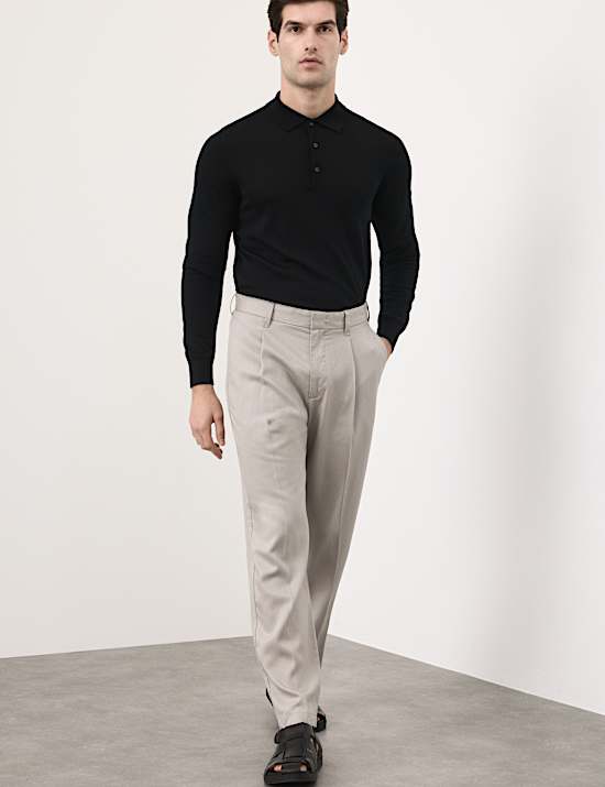Tapered Fit Lyocell Rich Trousers