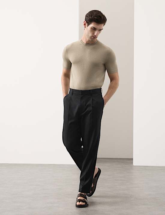 Tapered Fit Lyocell Rich Trousers