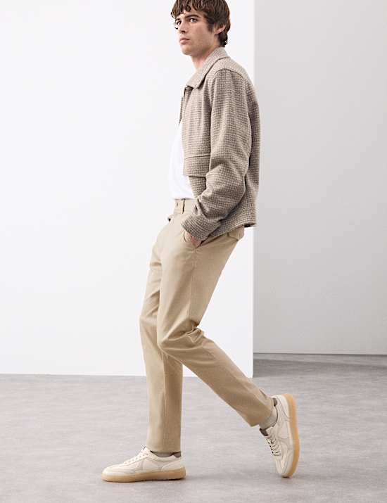 Pantalon coupe slim en coton extensible