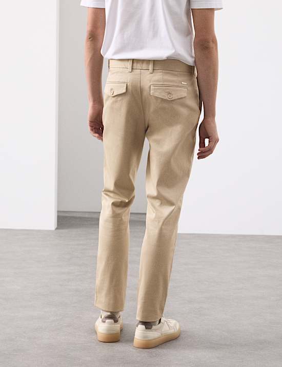 Pantalon coupe slim en coton extensible