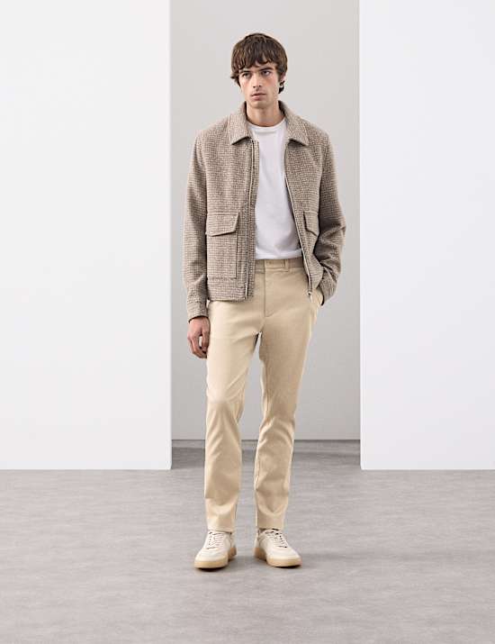 Pantalon coupe slim en coton extensible