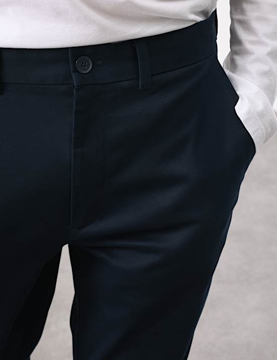 Slim Fit Cotton Rich Stretch Trousers