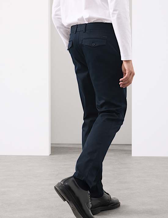 Slim Fit Cotton Rich Stretch Trousers