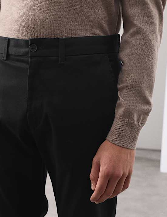 Slim Fit Cotton Rich Stretch Trousers