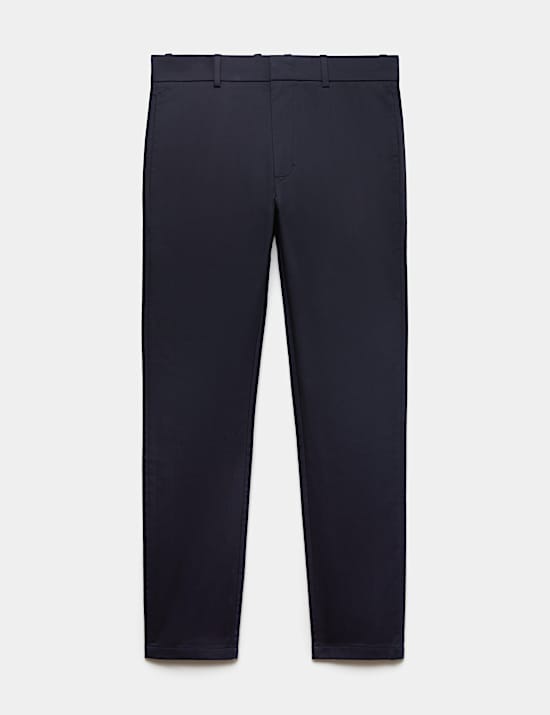 Slim Fit Italian Cotton Rich Stretch Trousers