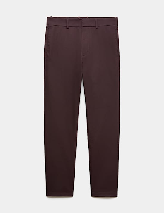 Slim Fit Italian Cotton Rich Stretch Trousers