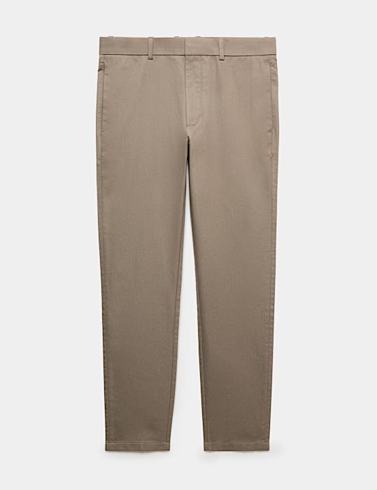 Slim Fit Italian Cotton Rich Stretch Trousers